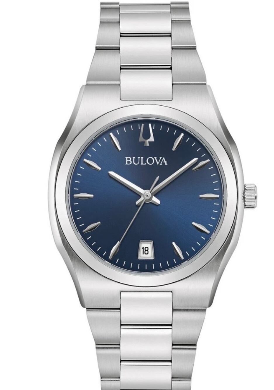 NIB Bulova Surveyor Quartz 96M157 Woman's Watch 34mm Silver Minimalist Classic